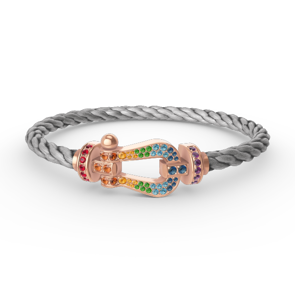 [Renovia Jewelry]FORCE LARGE HORSESHOE  COLORED DIAMOND BRACELET ROSE GOLD
