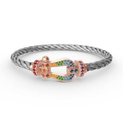 [Renovia Jewelry]FORCE LARGE HORSESHOE  COLORED DIAMOND BRACELET ROSE GOLD