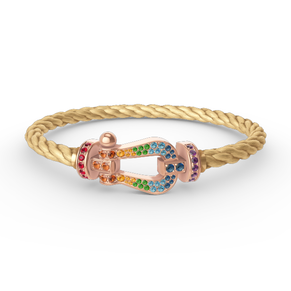 [Renovia Jewelry]FORCE LARGE HORSESHOE  COLORED DIAMOND BRACELET ROSE GOLD