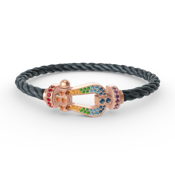 [Renovia Jewelry]FORCE LARGE HORSESHOE  COLORED DIAMOND BRACELET ROSE GOLD