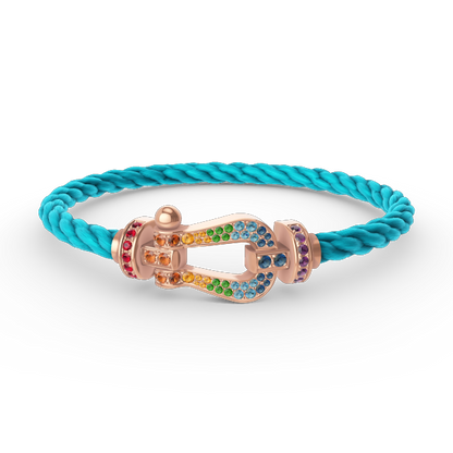 [Renovia Jewelry]FORCE LARGE HORSESHOE  COLORED DIAMOND BRACELET ROSE GOLD