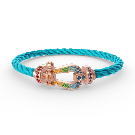 [Renovia Jewelry]FORCE LARGE HORSESHOE  COLORED DIAMOND BRACELET ROSE GOLD