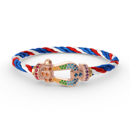 [Renovia Jewelry]FORCE LARGE HORSESHOE  COLORED DIAMOND BRACELET ROSE GOLD