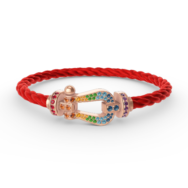 [Renovia Jewelry]FORCE LARGE HORSESHOE  COLORED DIAMOND BRACELET ROSE GOLD