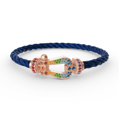 [Renovia Jewelry]FORCE LARGE HORSESHOE  COLORED DIAMOND BRACELET ROSE GOLD