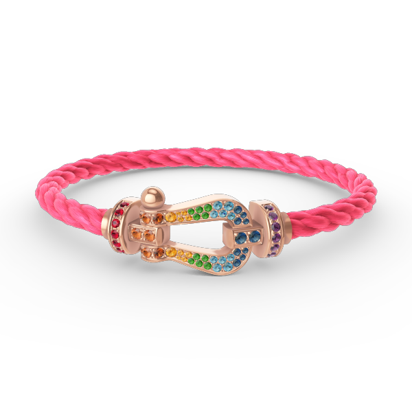 [Renovia Jewelry]FORCE LARGE HORSESHOE  COLORED DIAMOND BRACELET ROSE GOLD