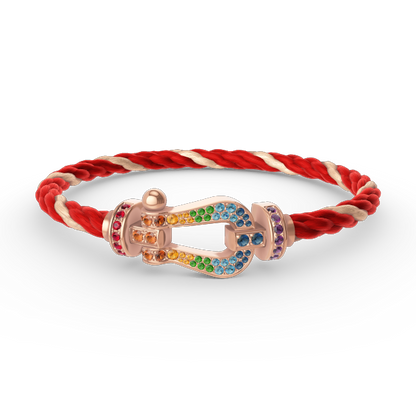 [Renovia Jewelry]FORCE LARGE HORSESHOE  COLORED DIAMOND BRACELET ROSE GOLD