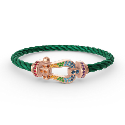 [Renovia Jewelry]FORCE LARGE HORSESHOE  COLORED DIAMOND BRACELET ROSE GOLD