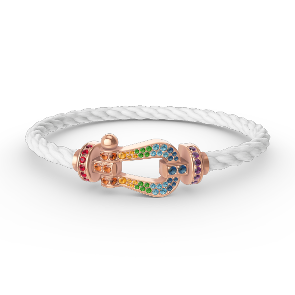 [Renovia Jewelry]FORCE LARGE HORSESHOE  COLORED DIAMOND BRACELET ROSE GOLD