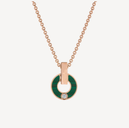 [Renovia Jewelry]GARI NECKLACE PINK GOLD MALACHITE