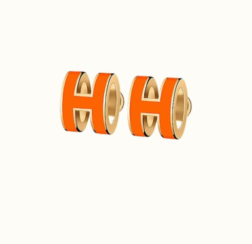 [Renovia Jewelry]MINI POP H EARRINGS ORANGE