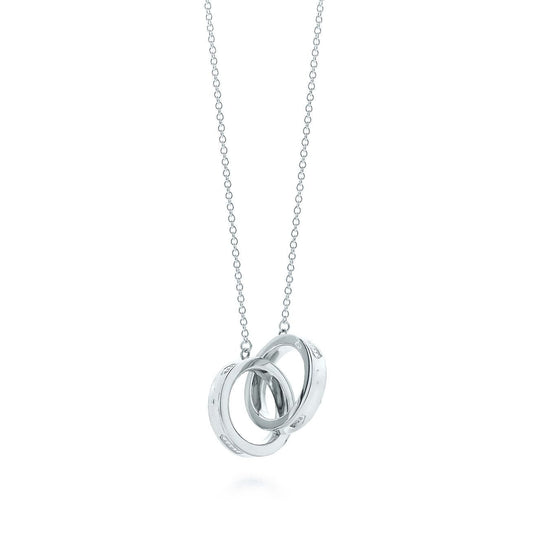 [Renovia Jewelry]INTERLOCKING CIRCLES PENDANT SILVER SMALL NECKLACE
