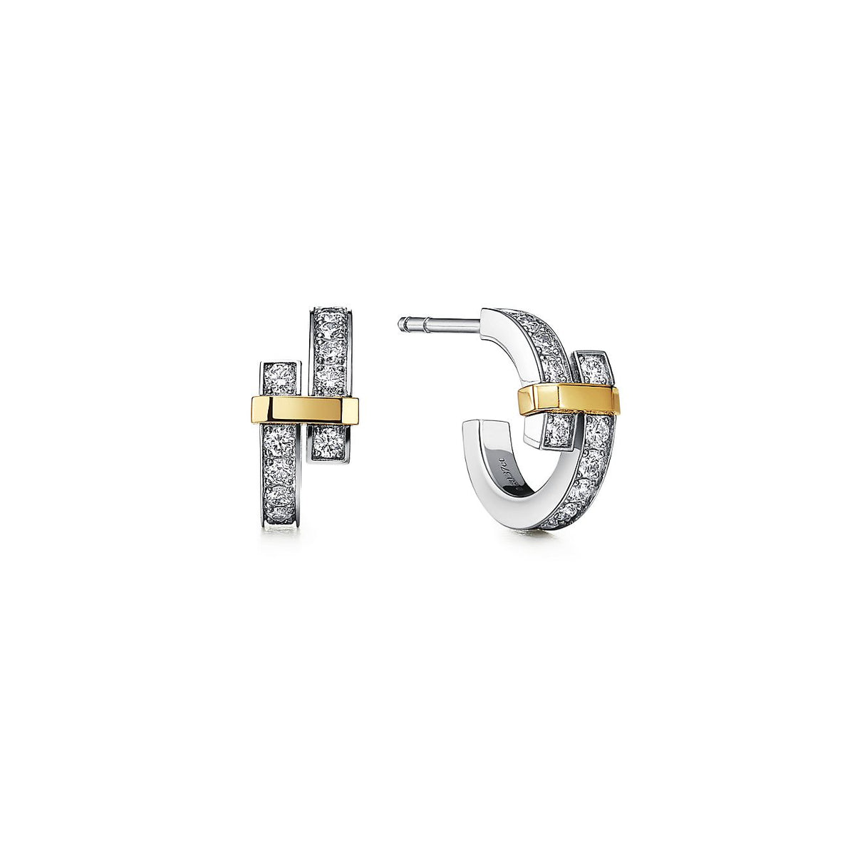 [Renovia Jewelry]EDGE DIAMOND PINK GOLD EARRINGS