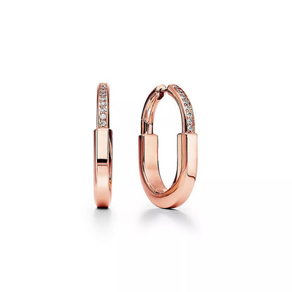 [Renovia Jewelry]LOCK MEDIUM DIAMNOND EARRINGS