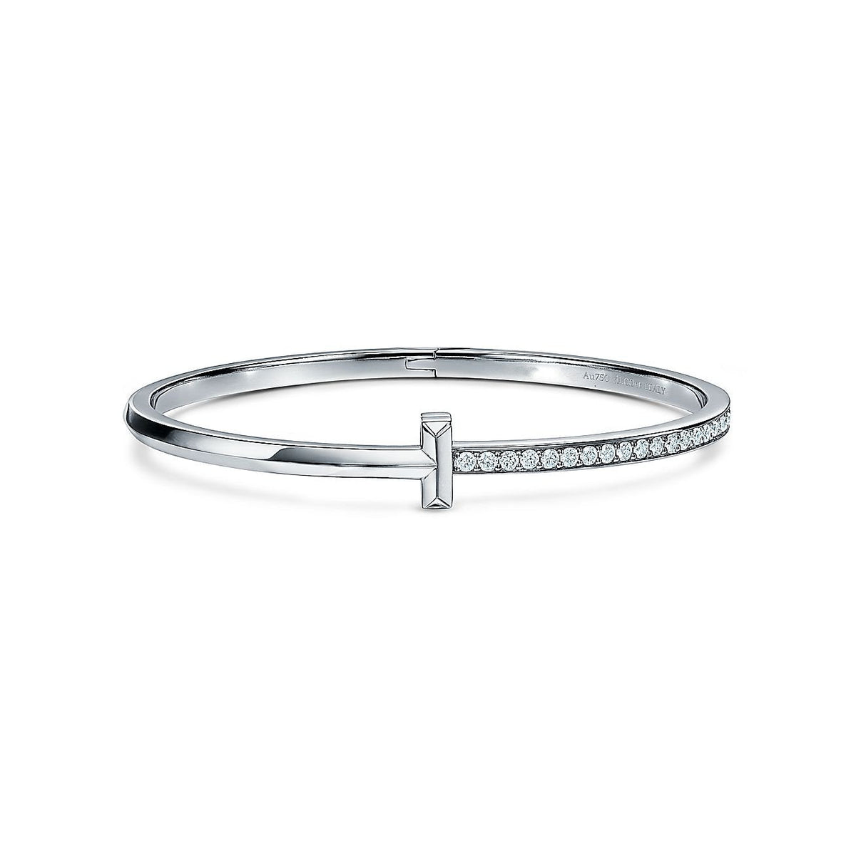 [Renovia Jewelry]NARROW T1 HINGED BANGLE DIAMOND SILVER