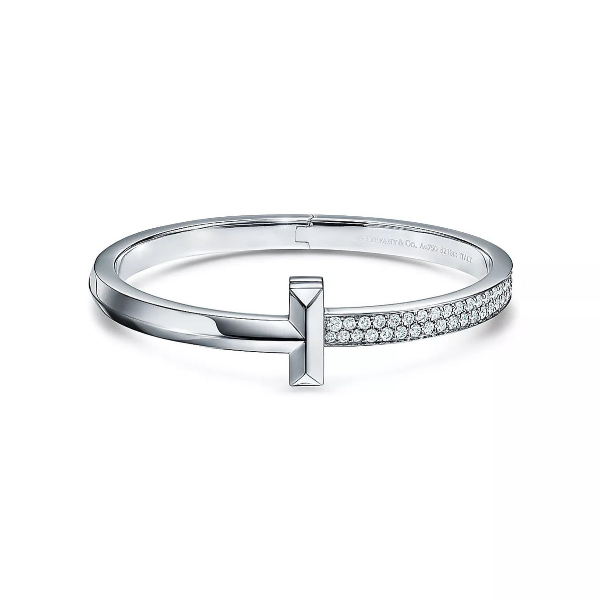 [Renovia Jewelry]WIDE DIAMONDS HINGED BANGLE