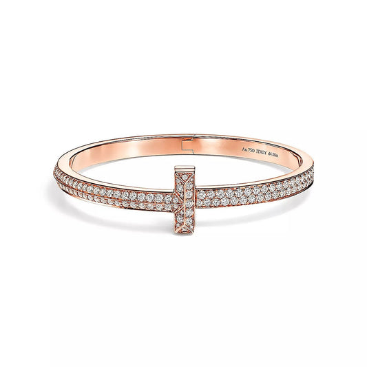 [Renovia Jewelry]T1 WIDE HINGED BANGLE DIAMOND PAVED BRACELET