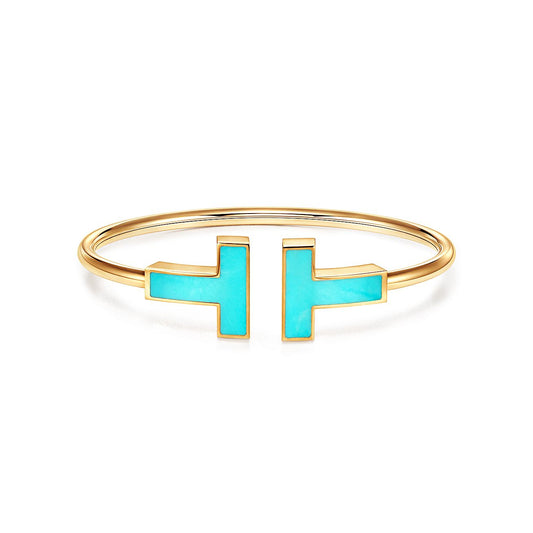 [Renovia Jewelry]T WIDE TURQUOISE OPEN BRACELET