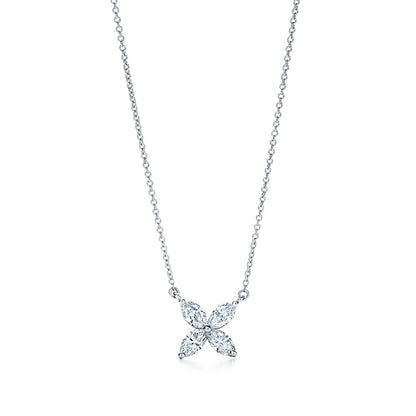 [Renovia Jewelry]PLATINUM AND DIAMOND VICTORIA PENDANT NECKLACE