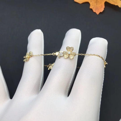 [Renovia Jewelry]FRIVOLE GOLD 5 FLOWERS BRACELET
