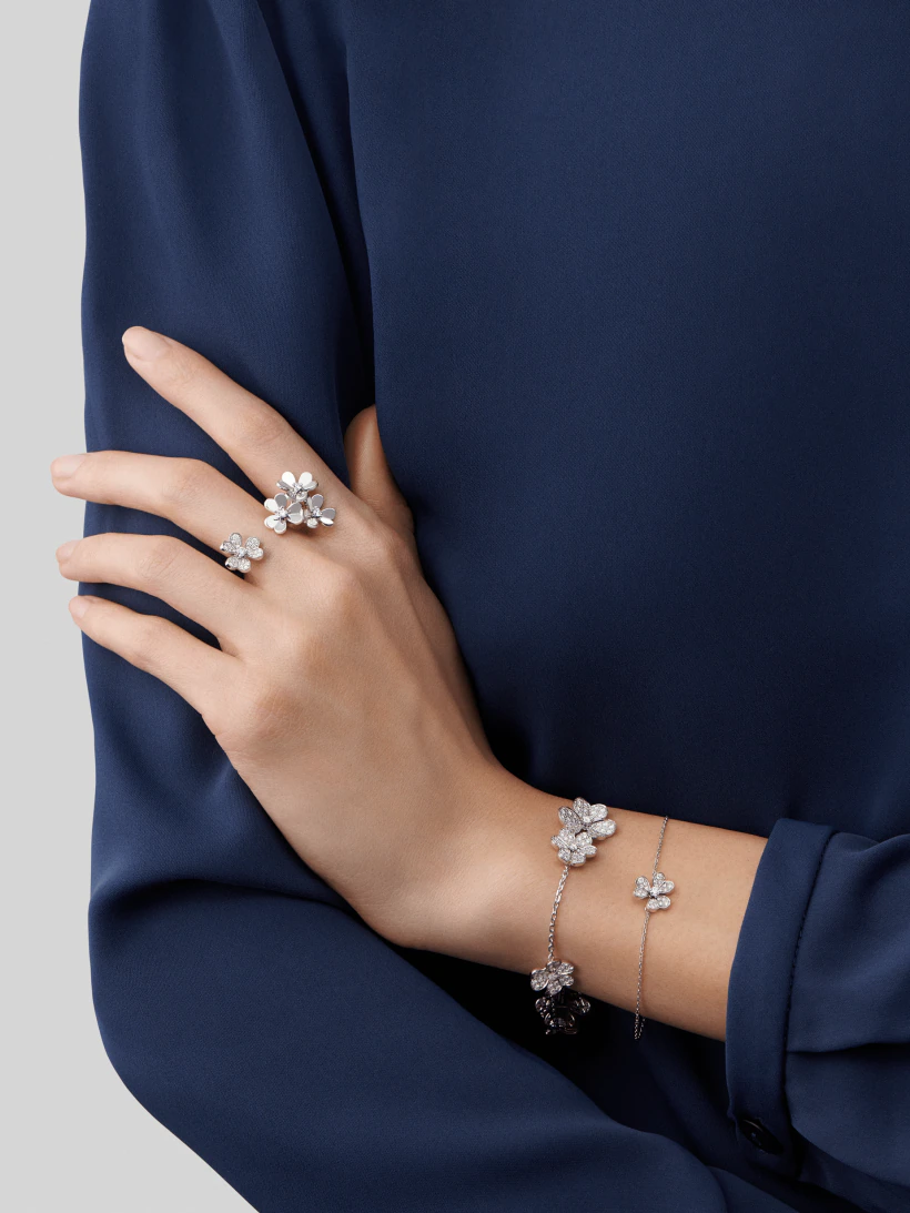 [Renovia Jewelry]FRIVOLE SILVER FLOWER DIAMOND BRACELET