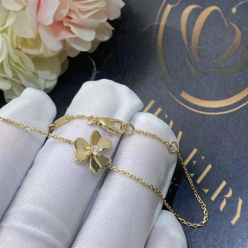 [Renovia Jewelry]FRIVOLE GOLD FLOWER PINK MALACHITE BRACELET