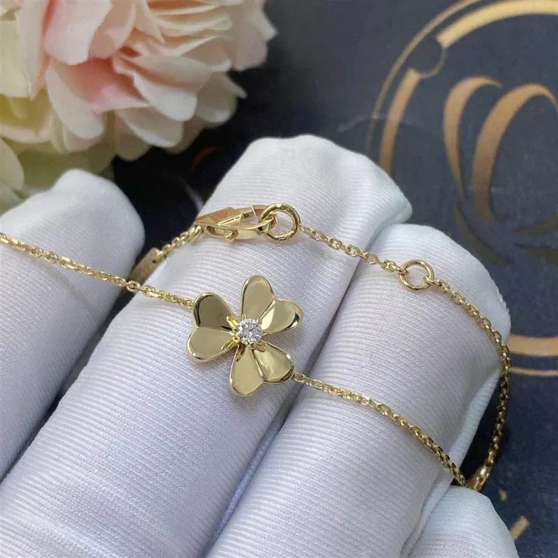 [Renovia Jewelry]FRIVOLE GOLD FLOWER PINK MALACHITE BRACELET