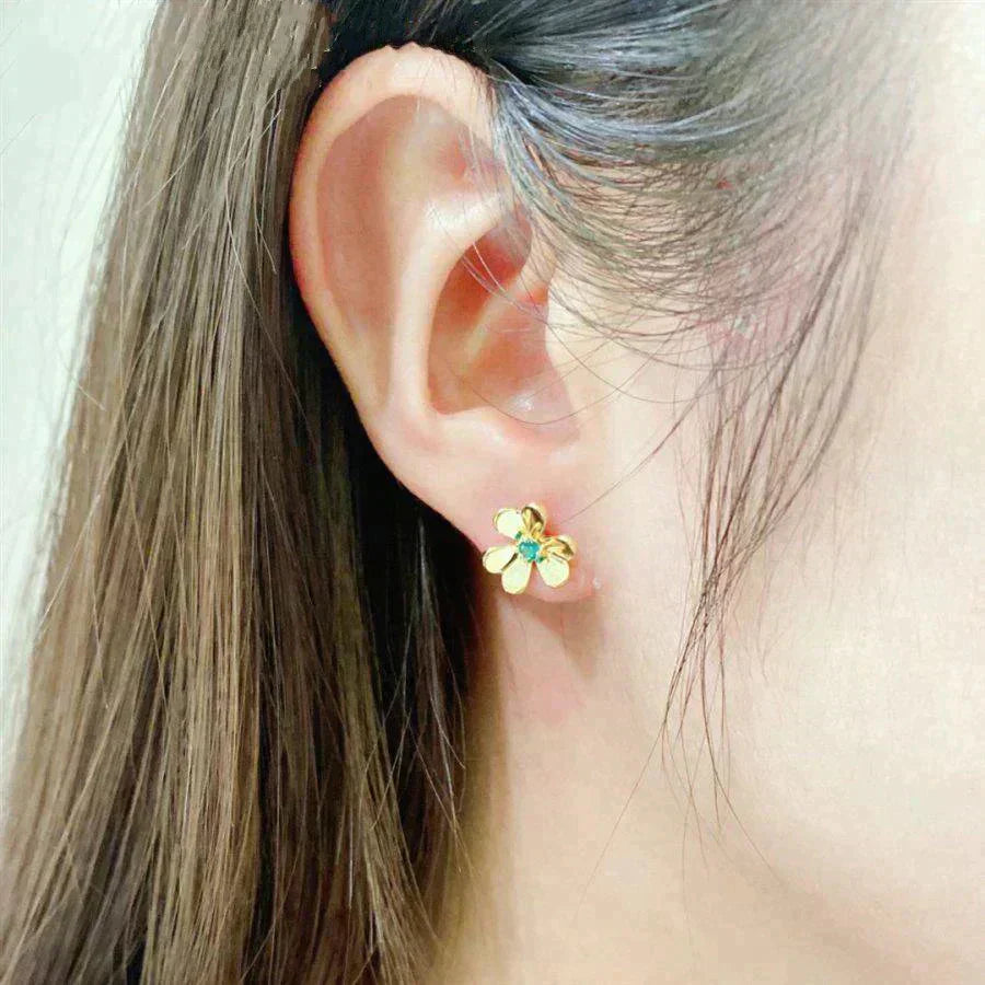 [Renovia Jewelry]FRIVOLE  FLOWER MALACHITE EARRINGS