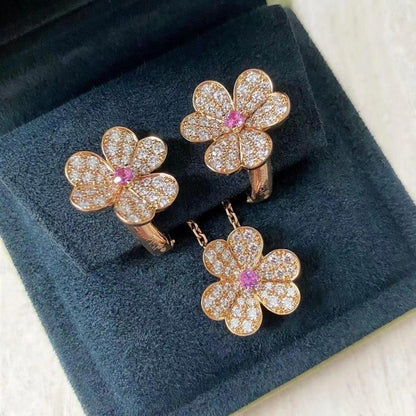 [Renovia Jewelry]FRIVOLE ROSE GOLD FLOWER DIAMOND NECKLACE
