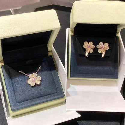 [Renovia Jewelry]FRIVOLE ROSE GOLD FLOWER DIAMOND NECKLACE