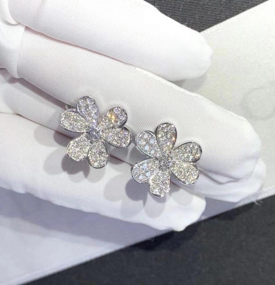 [Renovia Jewelry]FRIVOLE SILVER FLOWER DIAMOND EARRINGS