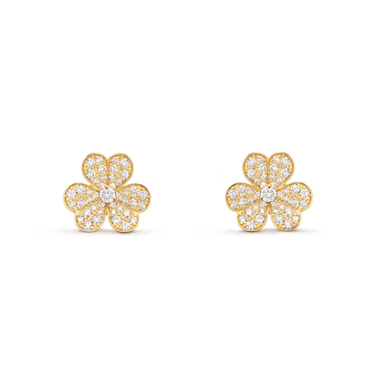 [Renovia Jewelry]FRIVOLE GOLD FLOWER DIAMOND EARRINGS
