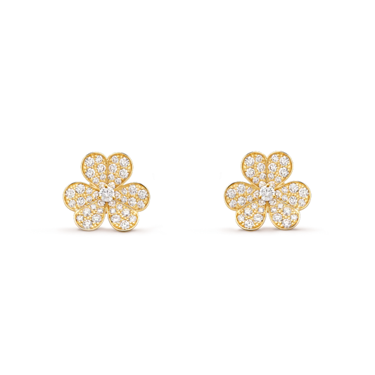[Renovia Jewelry]FRIVOLE GOLD FLOWER DIAMOND EARRINGS