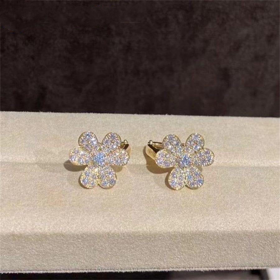 [Renovia Jewelry]FRIVOLE GOLD FLOWER DIAMOND EARRINGS