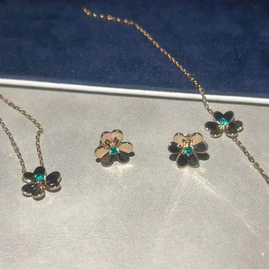 [Renovia Jewelry]FRIVOLE  FLOWER MALACHITE EARRINGS