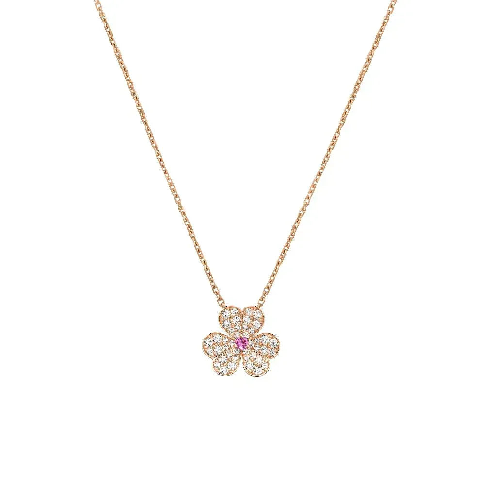 [Renovia Jewelry]FRIVOLE ROSE GOLD FLOWER DIAMOND NECKLACE