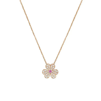 [Renovia Jewelry]FRIVOLE ROSE GOLD FLOWER DIAMOND NECKLACE