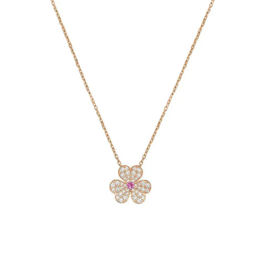 [Renovia Jewelry]FRIVOLE ROSE GOLD FLOWER DIAMOND NECKLACE