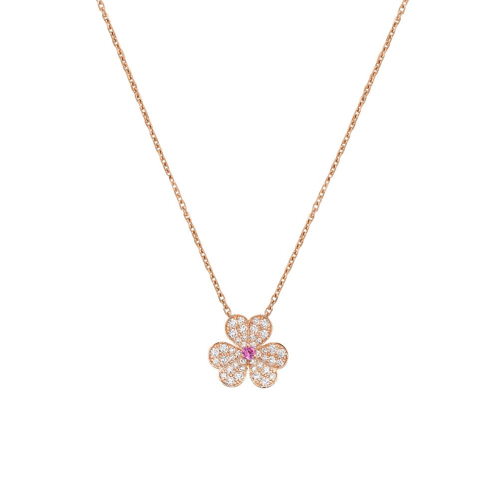 [Renovia Jewelry]FRIVOLE ROSE GOLD FLOWER DIAMOND NECKLACE