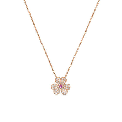 [Renovia Jewelry]FRIVOLE ROSE GOLD FLOWER DIAMOND NECKLACE