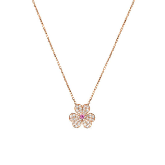[Renovia Jewelry]FRIVOLE ROSE GOLD FLOWER DIAMOND NECKLACE