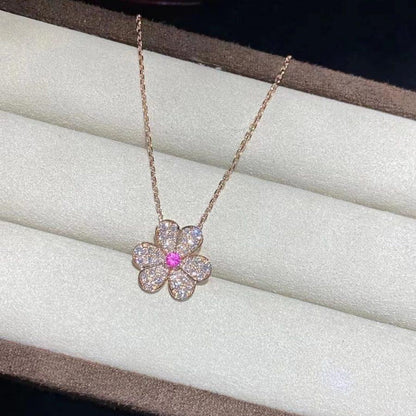 [Renovia Jewelry]FRIVOLE ROSE GOLD FLOWER DIAMOND NECKLACE