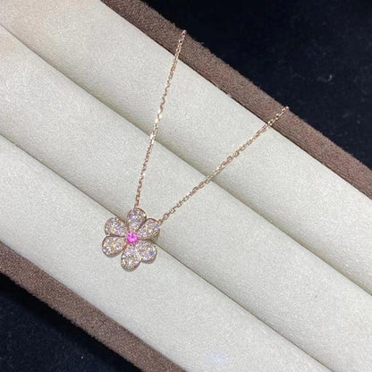 [Renovia Jewelry]FRIVOLE ROSE GOLD FLOWER DIAMOND NECKLACE