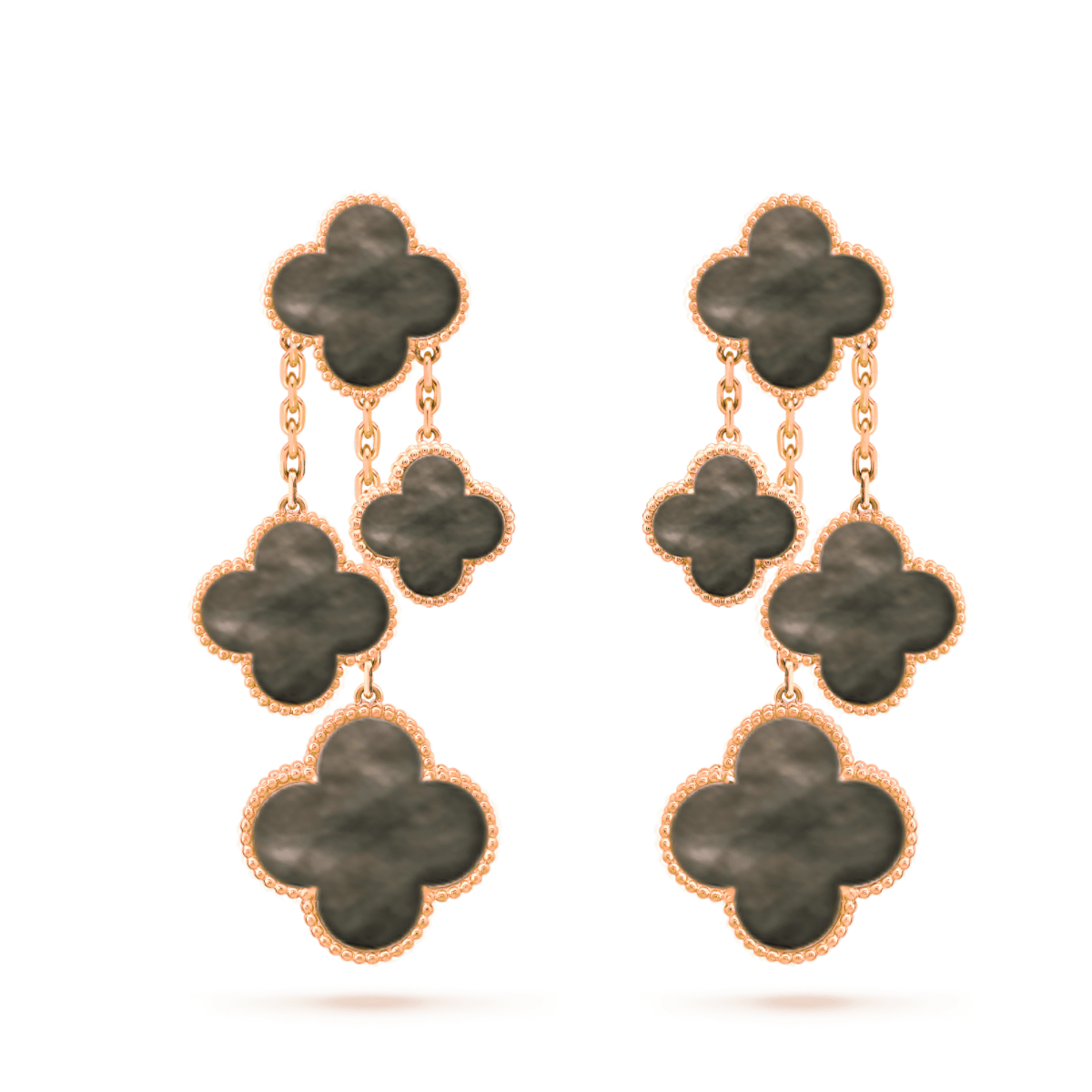 [Renovia Jewelry]CLOVER EARRINGS DARK MOP 4 MOTIFS ROSE GOLD