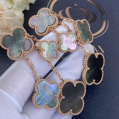 [Renovia Jewelry]CLOVER EARRINGS DARK MOP 4 MOTIFS ROSE GOLD
