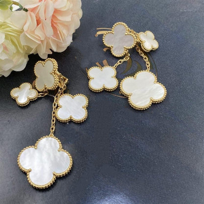 [Renovia Jewelry]CLOVER EARRINGS WHITE MOP 4 MOTIFS GOLD