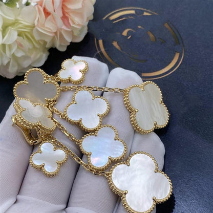 [Renovia Jewelry]CLOVER EARRINGS WHITE MOP 4 MOTIFS GOLD