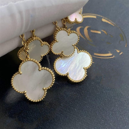 [Renovia Jewelry]CLOVER EARRINGS WHITE MOP 4 MOTIFS GOLD