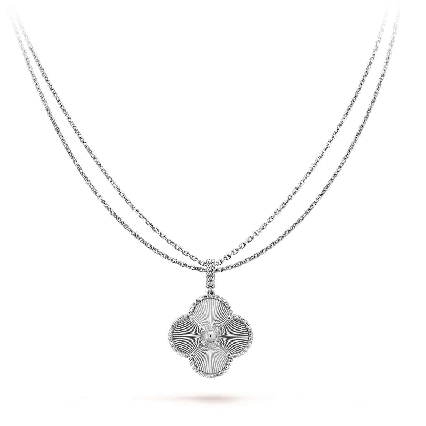 [Renovia Jewelry]CLOVER 25MM SILVER BIG CLOVER NECKLACE