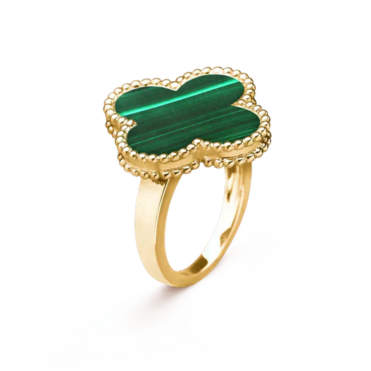 [Renovia Jewelry]CLOVER MALACHITE RING